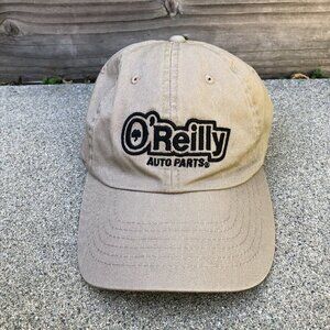 Vintage O'REILLY AUTO PARTS Baseball Hat Men's Khaki Adjustable Cap Embroidered 